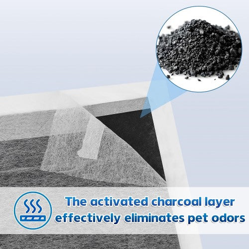 H&B LUXURIES Disposable Dog Training Pads, 56 x 58cm Activated Charcoal Puppy Pee Pads with 6-Layer Leak-Proof Design, Super Absorbent & Odor Eliminating H&B LUXURIES Disposable Dog Training Pads, 56 x 58cm Activated Charcoal Puppy Pee Pads with 6-Layer Leak-Proof Design, Super Absorbent & Odor Eliminating